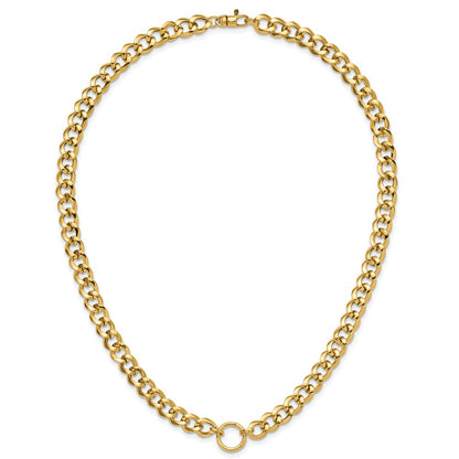 Polished Circle Accent Fancy Link Necklace 18.5"