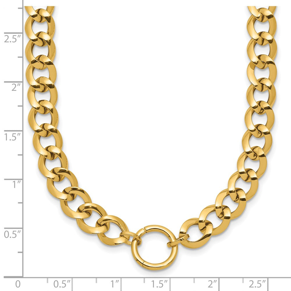 Polished Circle Accent Fancy Link Necklace 18.5"