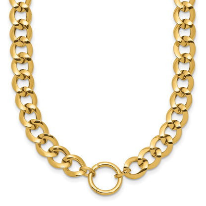 Polished Circle Accent Fancy Link Necklace 18.5"