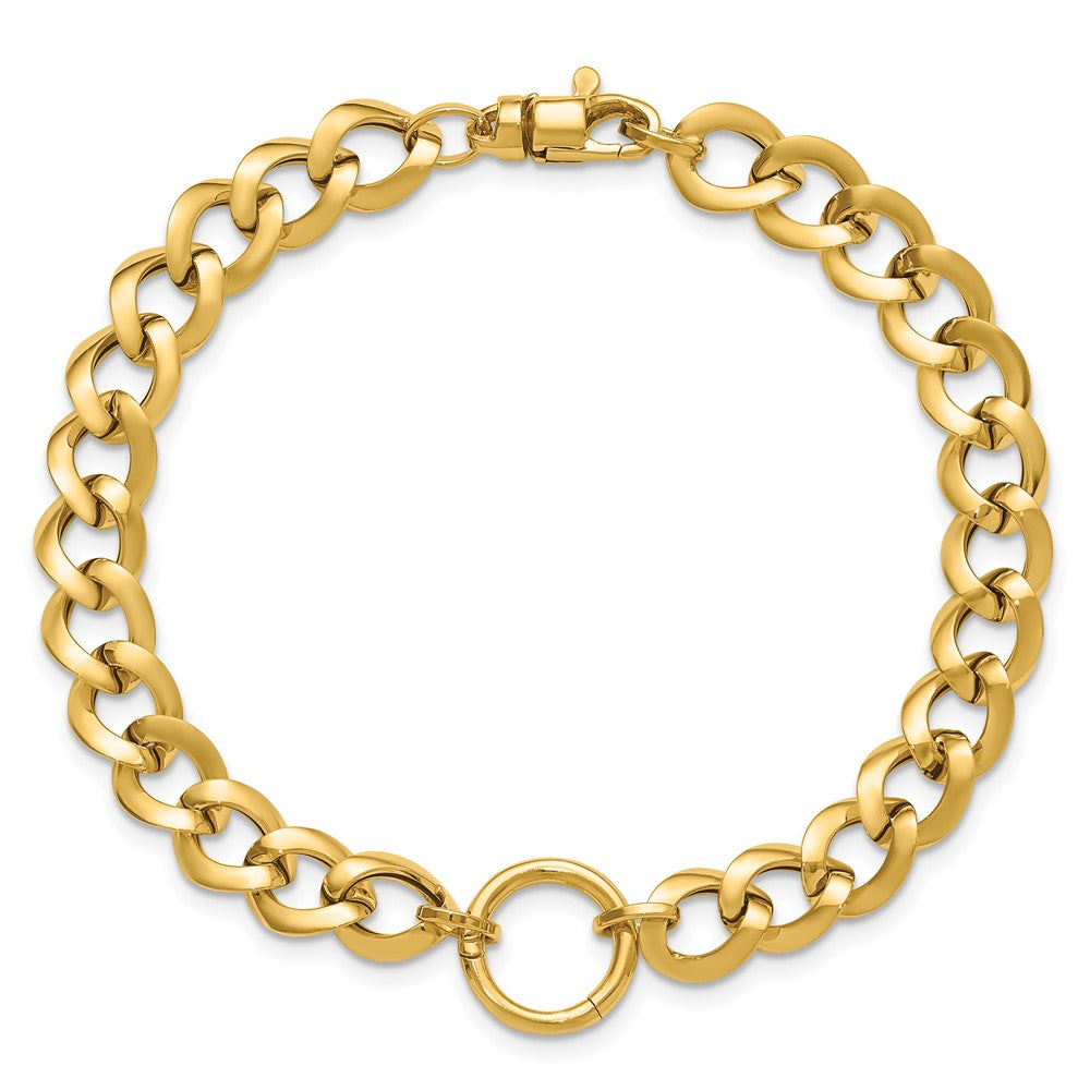 Polished Circle Accent Fancy Link Bracelet 7.75"