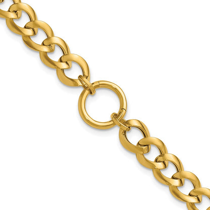 Polished Circle Accent Fancy Link Bracelet 7.75"
