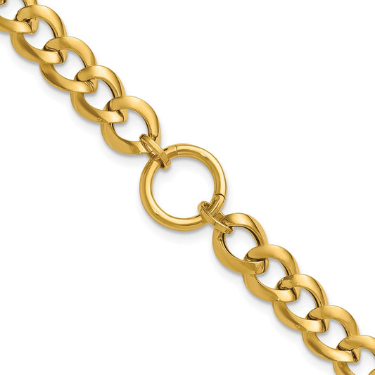 Polished Circle Accent Fancy Link Bracelet 7.75"