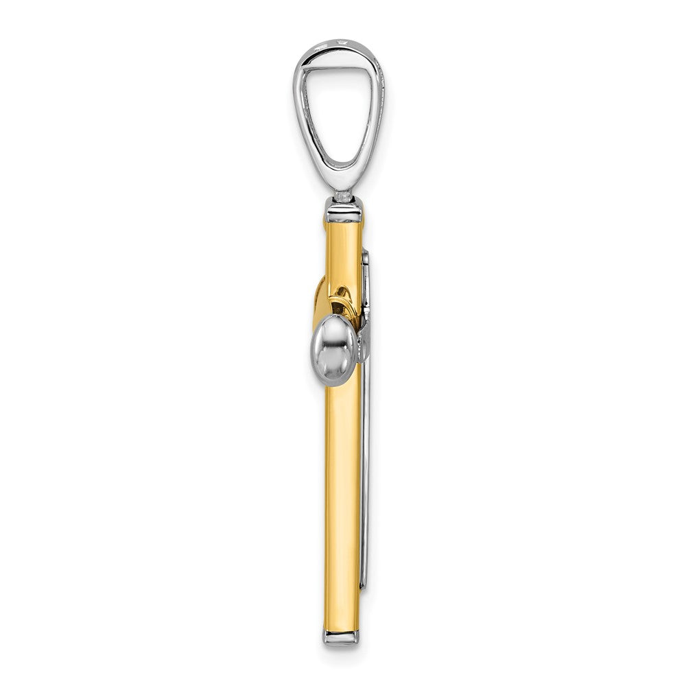 Polished and Diamond-cut Cross Pendant
