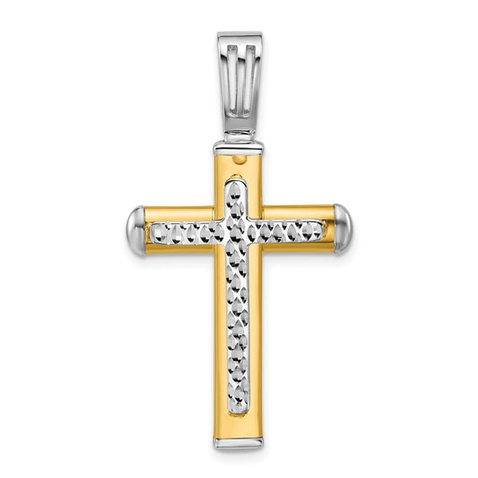 Polished and Diamond-cut Cross Pendant