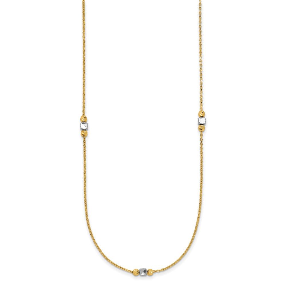 Polished / Dia-cut Beads w/2in ext. Necklace