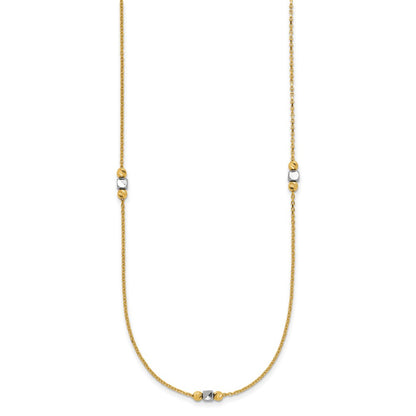 Polished / Dia-cut Beads w/2in ext. Necklace