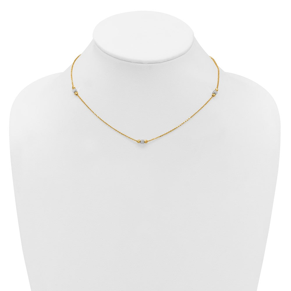 Polished / Dia-cut Beads w/2in ext. Necklace