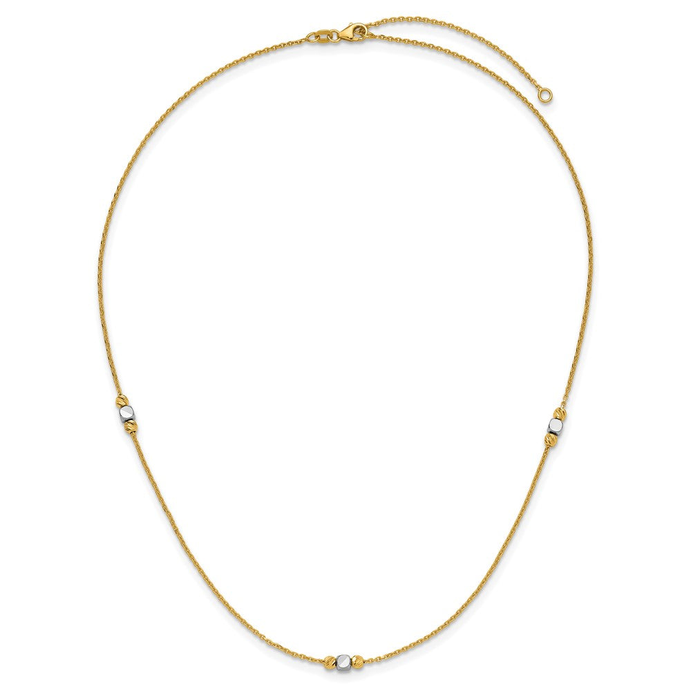 Polished / Dia-cut Beads w/2in ext. Necklace