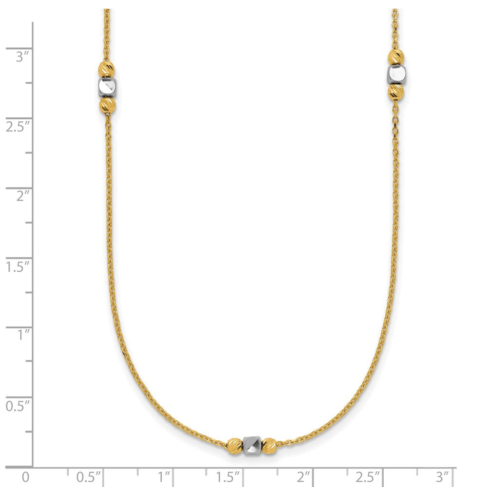 Polished / Dia-cut Beads w/2in ext. Necklace