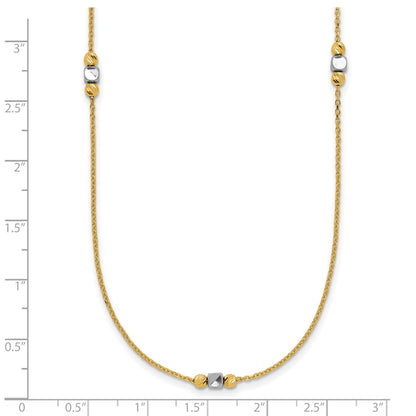 Polished / Dia-cut Beads w/2in ext. Necklace