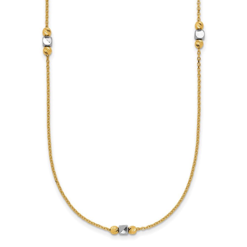 Polished / Dia-cut Beads w/2in ext. Necklace