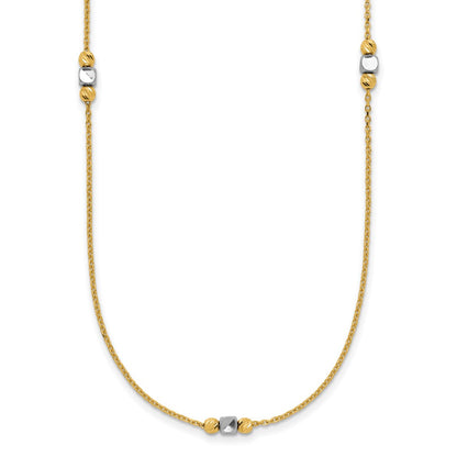 Polished / Dia-cut Beads w/2in ext. Necklace