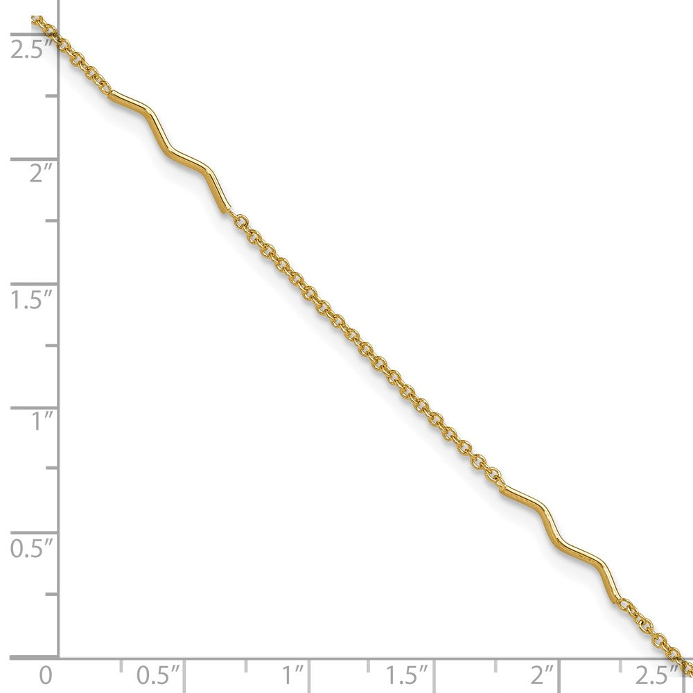 Polished Wavy Bar Plus 1in ext. Anklet