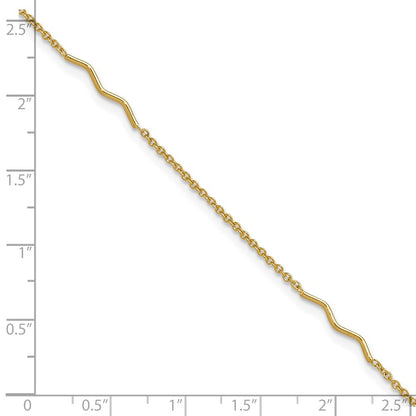 Polished Wavy Bar Plus 1in ext. Anklet