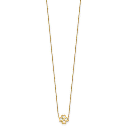 Polished 4-Leaf Clover w/2in ext. Necklace
