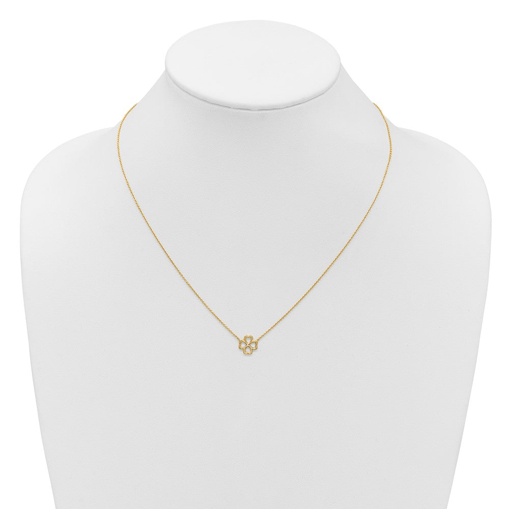 Polished 4-Leaf Clover w/2in ext. Necklace