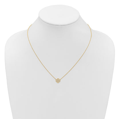 Polished 4-Leaf Clover w/2in ext. Necklace