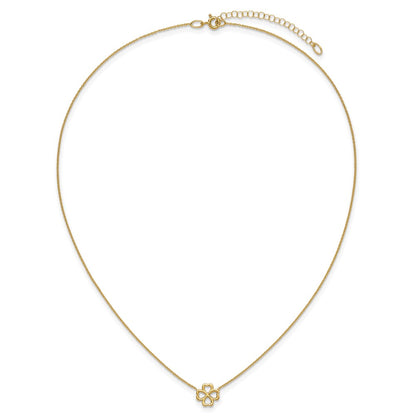 Polished 4-Leaf Clover w/2in ext. Necklace