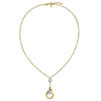 Polished Circle Link Accent w/1in ext. Necklace