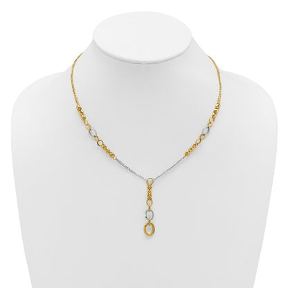 Polished Fancy 2-Strand Oval Link Necklace 18"