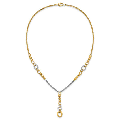 Polished Fancy 2-Strand Oval Link Necklace 18"