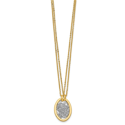 Polished D/C Fancy Oval 2-Strand Necklace 17.5"