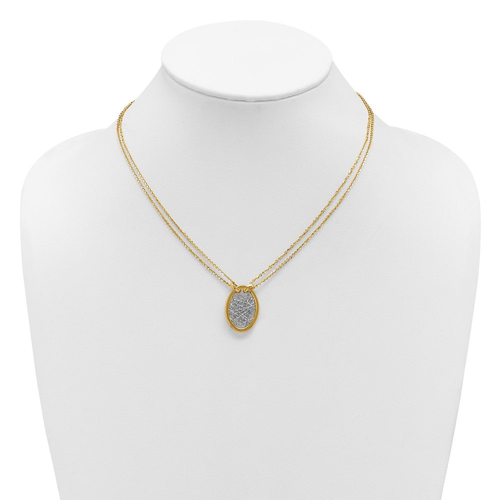 Polished D/C Fancy Oval 2-Strand Necklace 17.5"