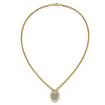 Polished D/C Fancy Oval 2-Strand Necklace 17.5"