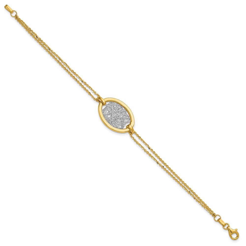 Polished D/C Fancy Oval 2-Strand Bracelet 7.5"
