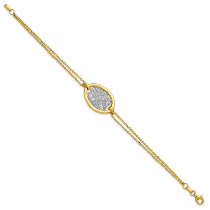 Polished D/C Fancy Oval 2-Strand Bracelet 7.5"