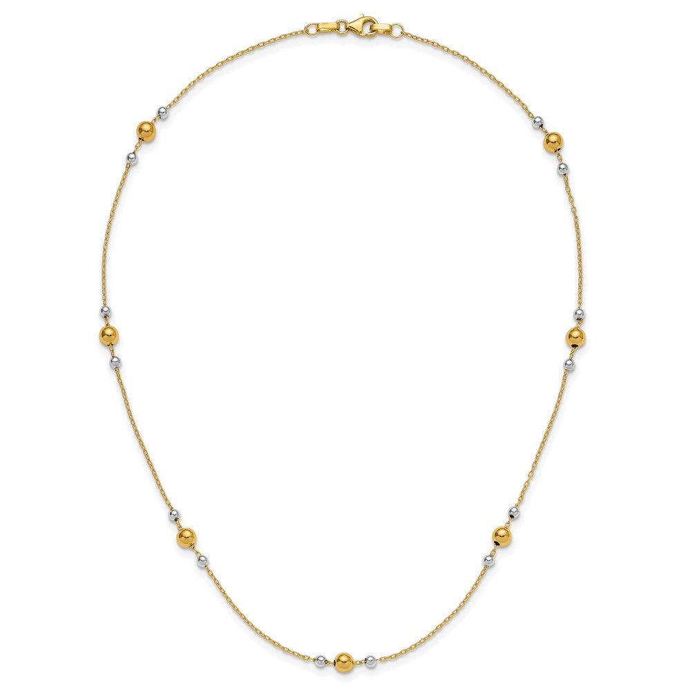 Polished / Beaded Station Necklace 18"
