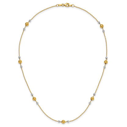 Polished / Beaded Station Necklace 18"