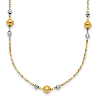 Polished / Beaded Station Necklace 18"