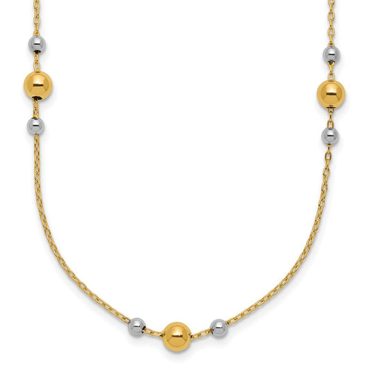 Polished / Beaded Station Necklace 18"
