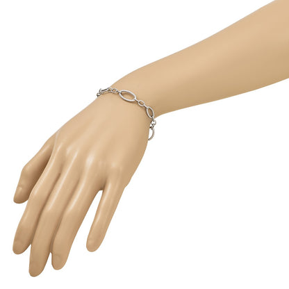 Polished and Textured Link Bracelet 7.5" - 9mm