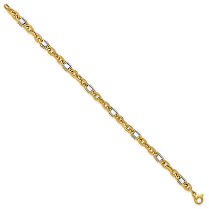 Polished Fancy Oval Men's Link Bracelet 8"