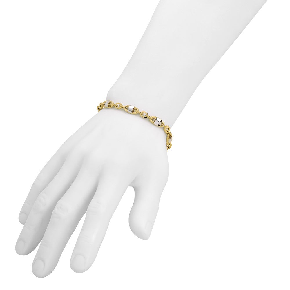 Polished Fancy Oval Men's Link Bracelet 8"