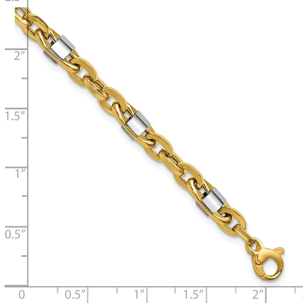 Polished Fancy Oval Men's Link Bracelet 8"
