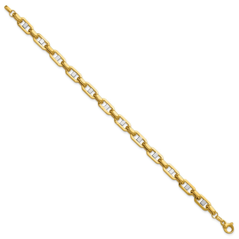 Polished Fancy Flat Anchor Men's Link Bracelet 8"