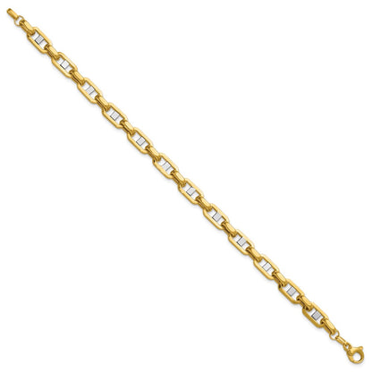 Polished Fancy Flat Anchor Men's Link Bracelet 8"