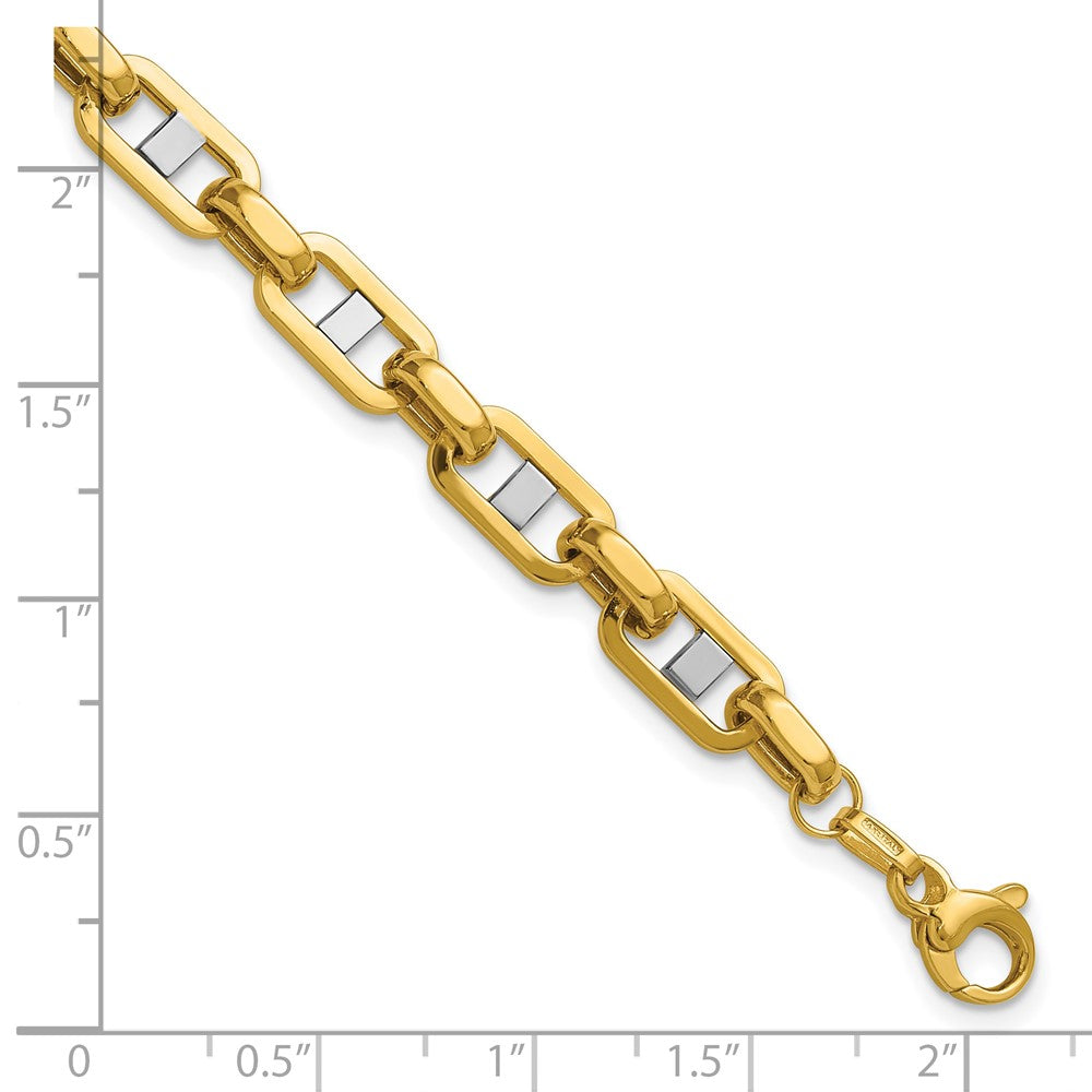 Polished Fancy Flat Anchor Men's Link Bracelet 8"