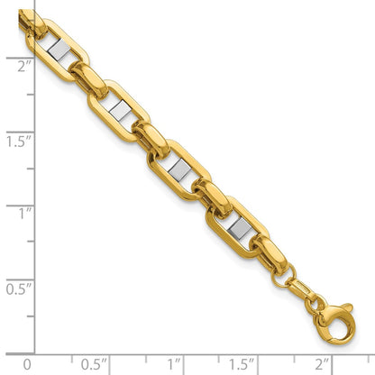 Polished Fancy Flat Anchor Men's Link Bracelet 8"
