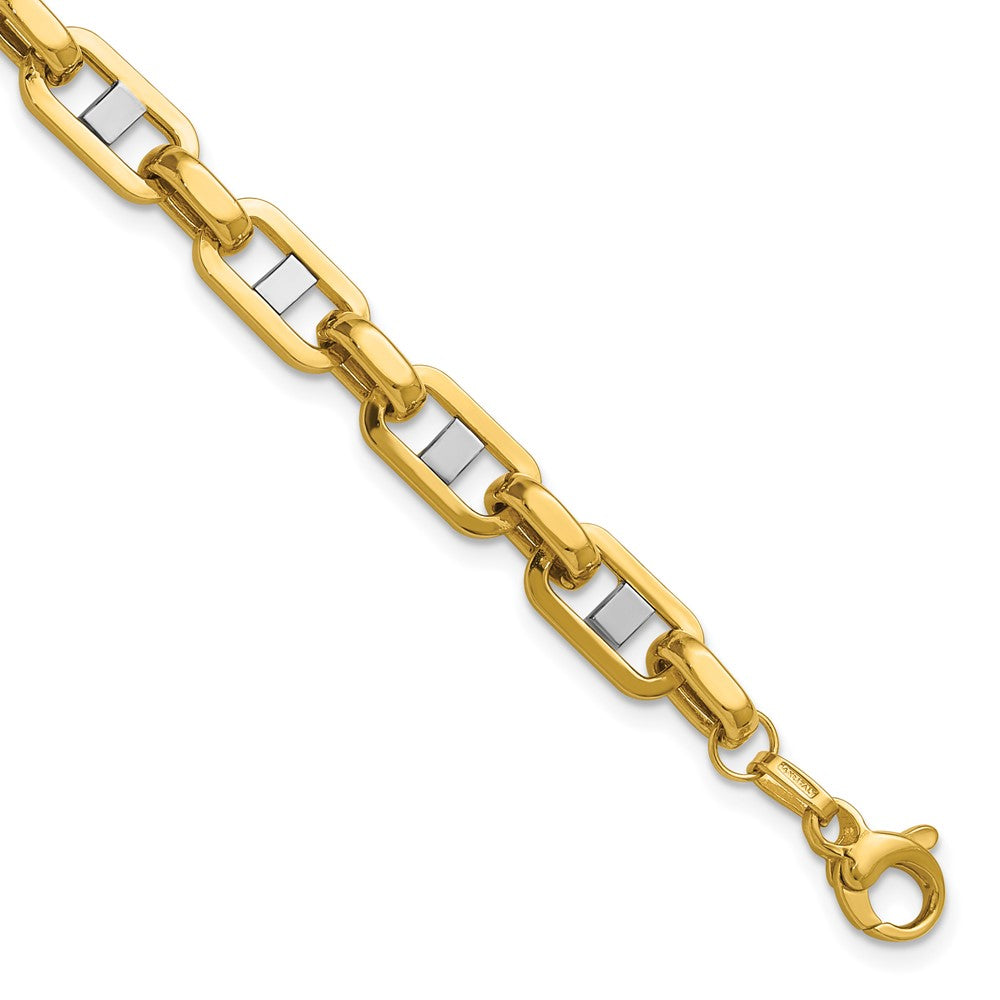 Polished Fancy Flat Anchor Men's Link Bracelet 8"
