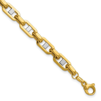 Polished Fancy Flat Anchor Men's Link Bracelet 8"