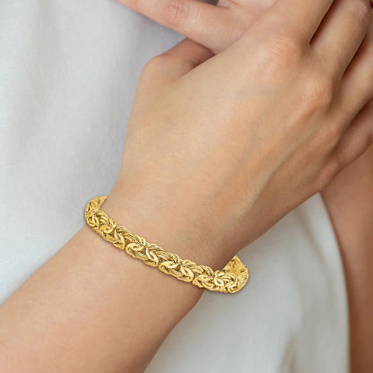 Polished 8.0mm Byzantine Link Bracelet 7.5"
