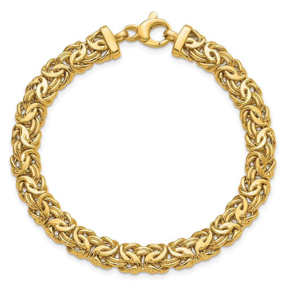 Polished 8.0mm Byzantine Link Bracelet 7.5"