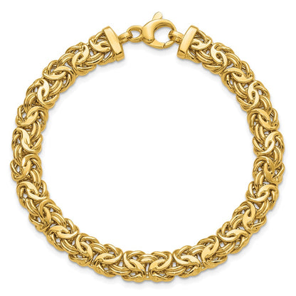 Polished 8.0mm Byzantine Link Bracelet 7.5"