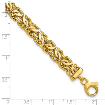Polished 8.0mm Byzantine Link Bracelet 7.5"