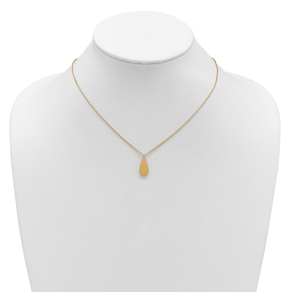 Polished and Satin Teardrop w/ 1.25in Ext. Necklace