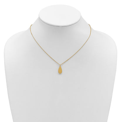 Polished and Satin Teardrop w/ 1.25in Ext. Necklace